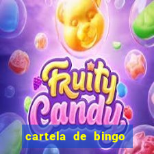 cartela de bingo cha de bebe